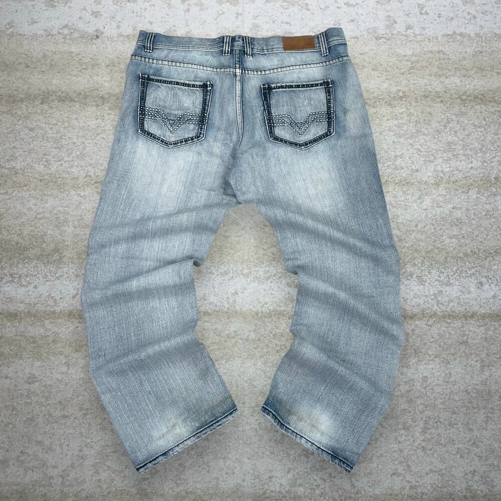 Vintage Y2K Halifax Skater Jeans 38x32 Baggy Wide Leg Light Wash Denim
